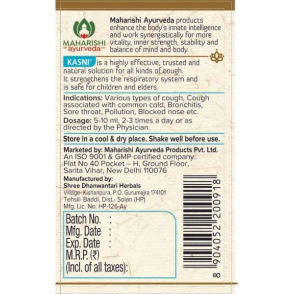 Maharishi Ayurveda Kasni Syrup 2